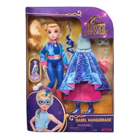 Unicorn Academy Isabel Maskerade Puppe, 24 cm