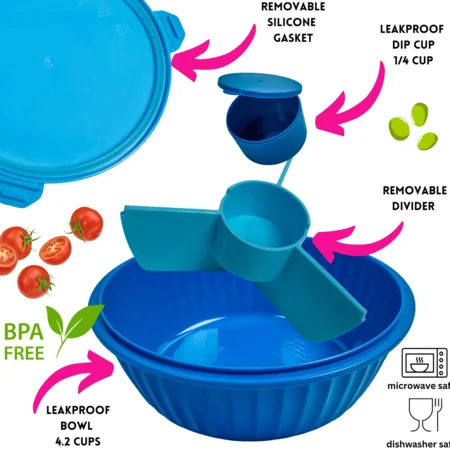 Yumbox poke bowl madkasse med skillevæg, hawaii blue