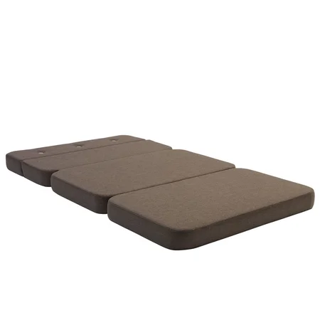 3-Fold Sofa 120 cm, braun mit sandfarbenen Knöpfen, byKlipKlap