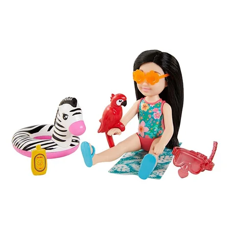 Barbie lillesøster dukke, zebra badering