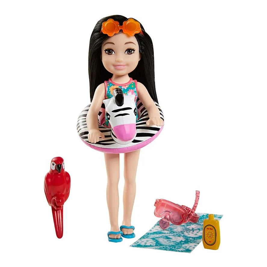Barbie lillesøster dukke, zebra badering