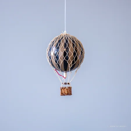 Authentic Models luftballon 8,5 cm - sort og guld