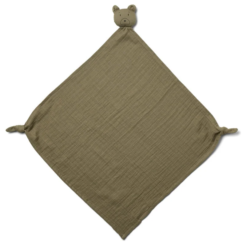 Liewood Musselin-Schmusetuch Mr Bear, khaki