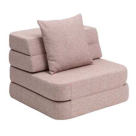 3-Fold Sofa Single soft, zartrosa mit dunkelrosa Knopf, byKlipKlap