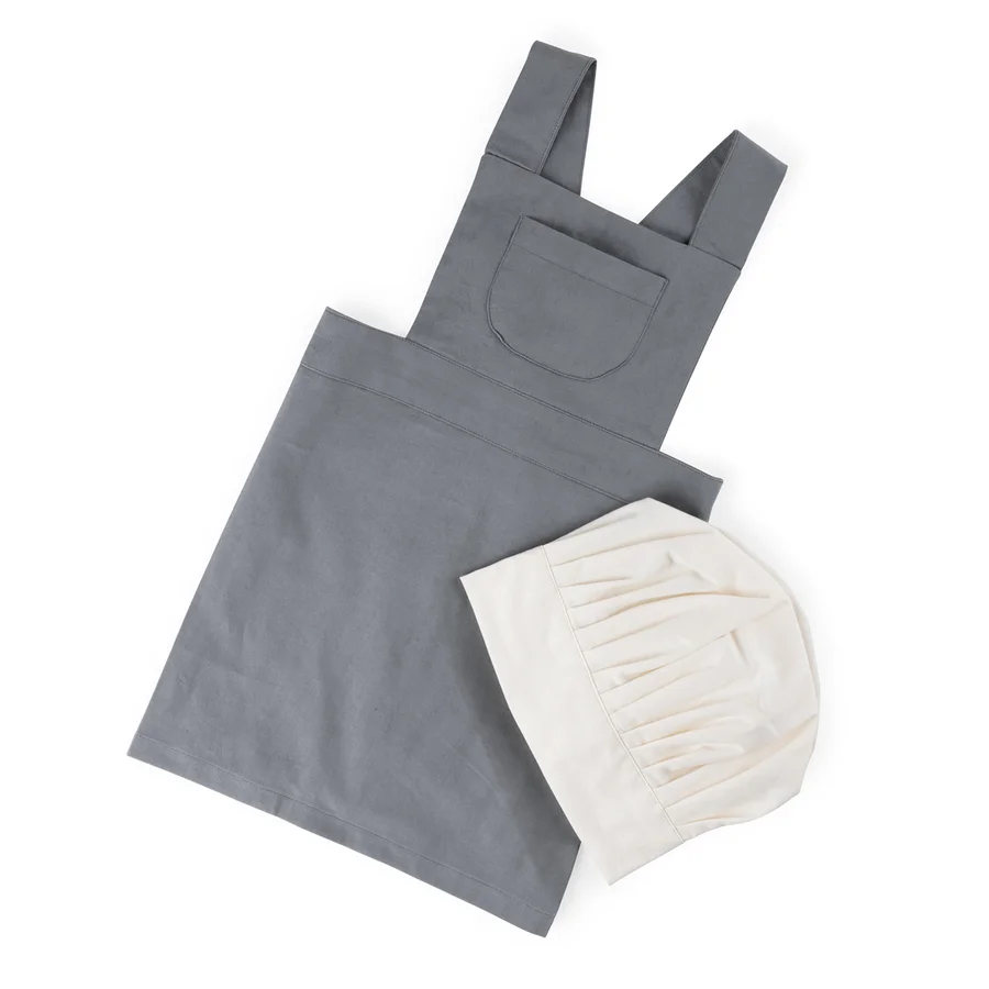 Sebra Kinderschürze mit Kochmütze, elephant grey