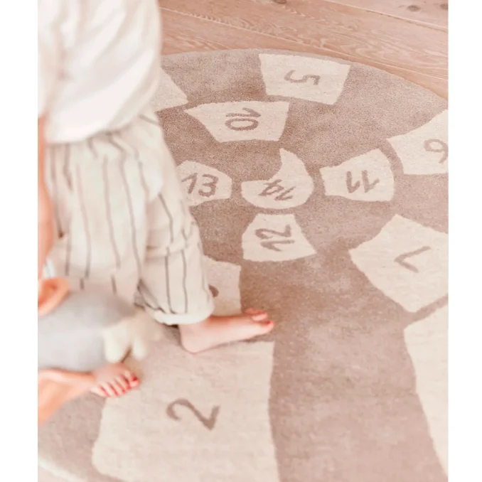 OYOY Nautilus Hopscotch tæppe, clay/off white