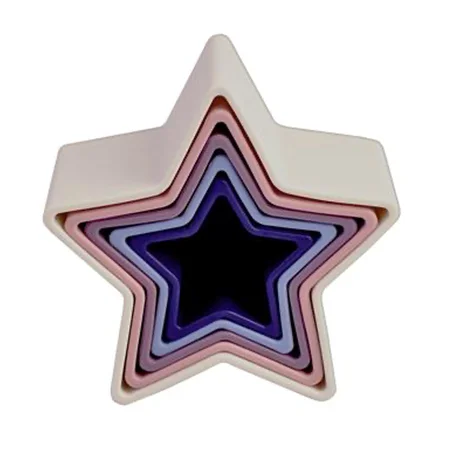 Stabel m stjernebokse, rosa/lilla