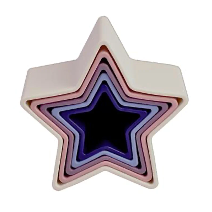Stabel m stjernebokse, rosa/lilla