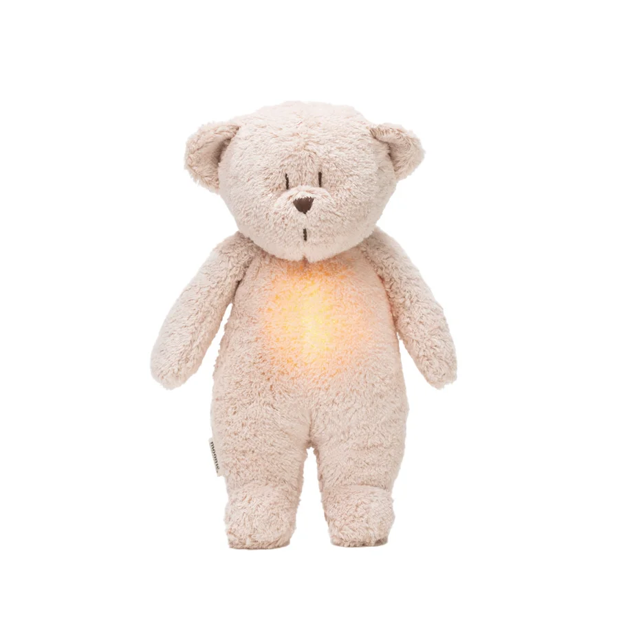 Moonie 2.0 Organic Humming Bjørn med lampe, rose 