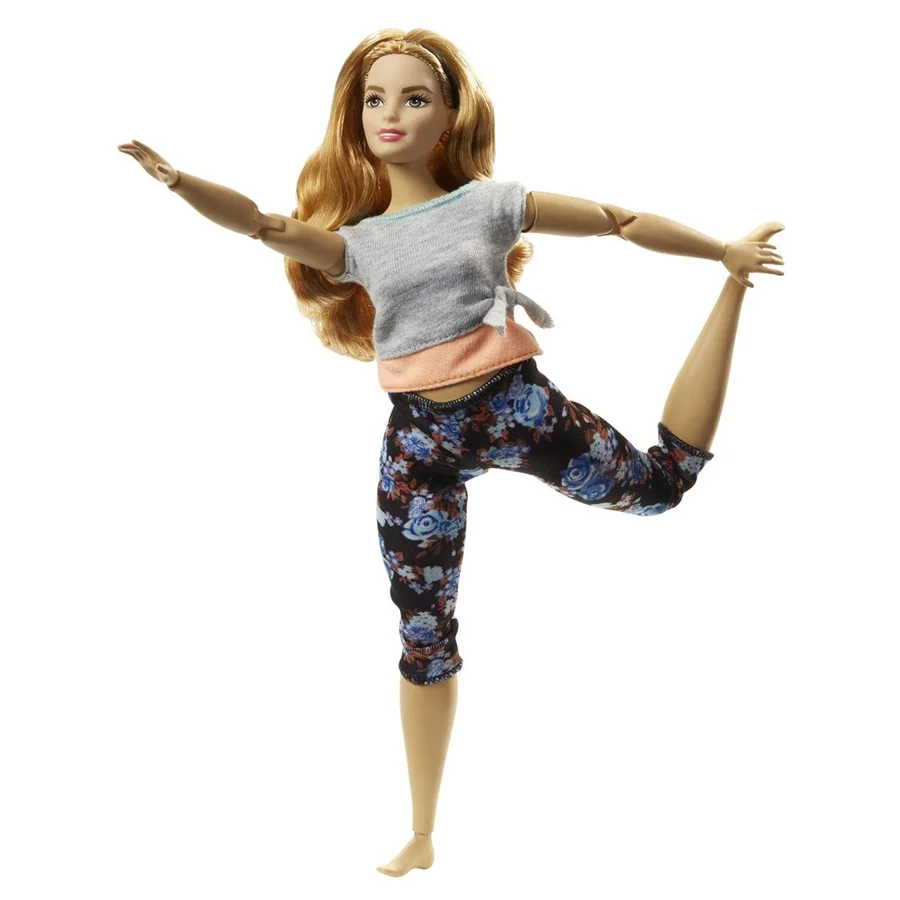 Barbie Made-to-move dukke, bukser m.blå roser