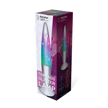 Tornado glitter lampe, multifarvet