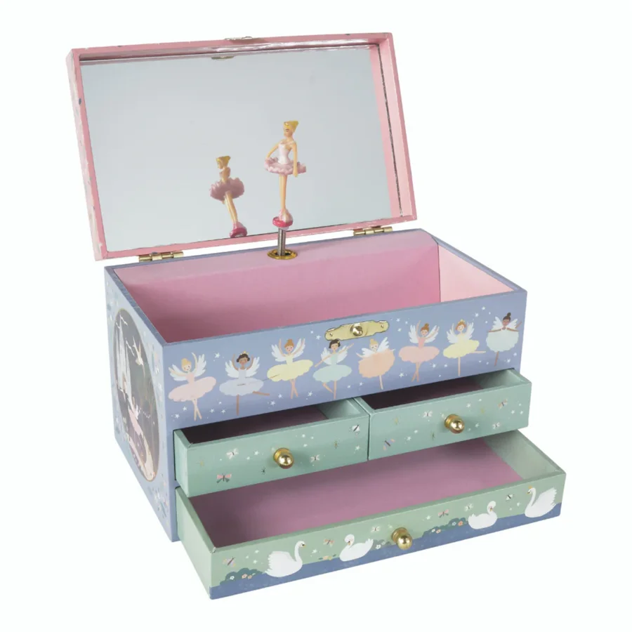 Schmuckschatulle mit 3 Schubladen - Ballerinas, Floss & Rock