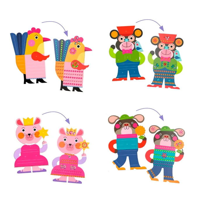 Djeco Sticker, Glitzertiere