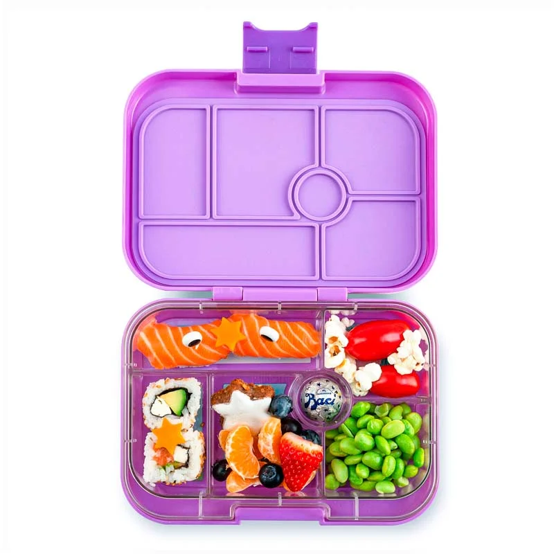 Yumbox Original madkasse m. 6 rum, Dreamy Purple - Unicorn tray