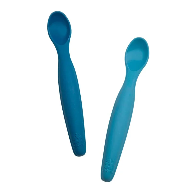 SEBRA 2er-Pack Silikon-Löffelset lang, vintage blue