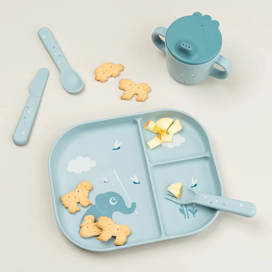 Done by Deer Foodie raumgeteilter Teller, Elphee blau