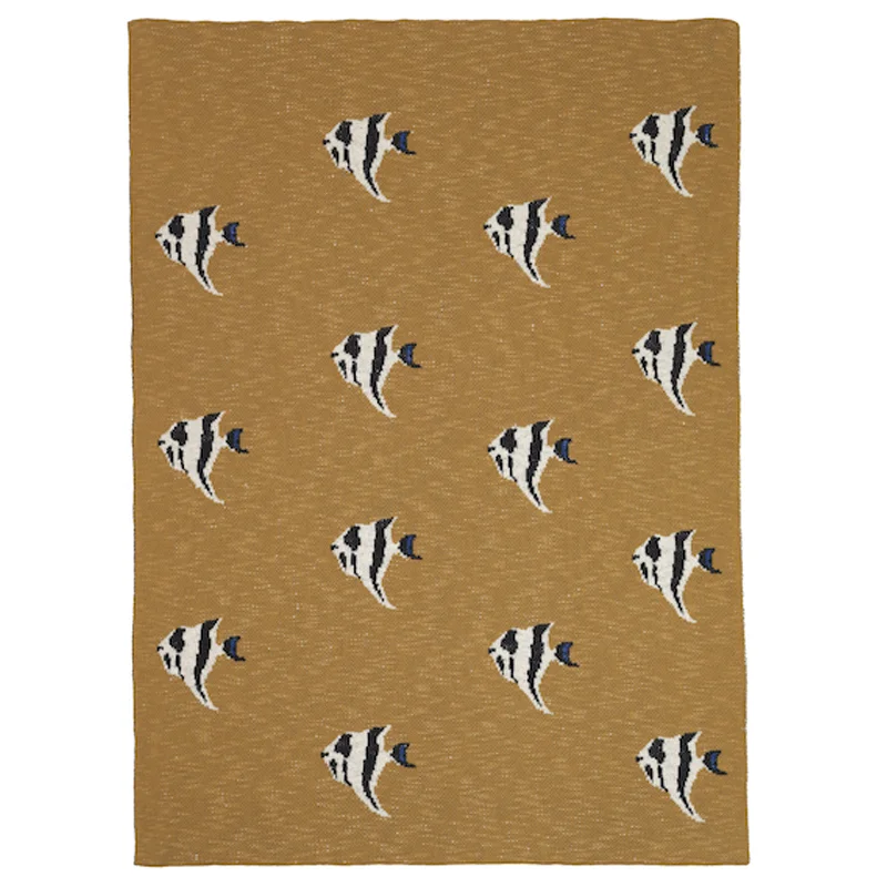 Ferm Living babytæppe, stripy fish