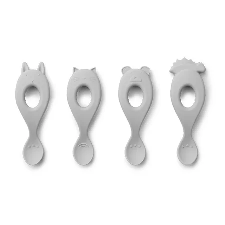 Liewood silikone skeer, 4-pak - dumbo grey