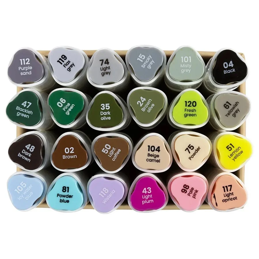 Illustration Marker, Pastelfarver - Standardfarver, Streg 1+8 mm