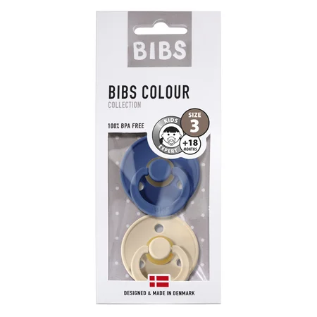 Bibs 2-pak rund sut, str 3 - Vanilla/Midnight