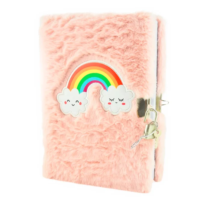 Robetoy Tagebuch aus Plüsch mit Regenbogen