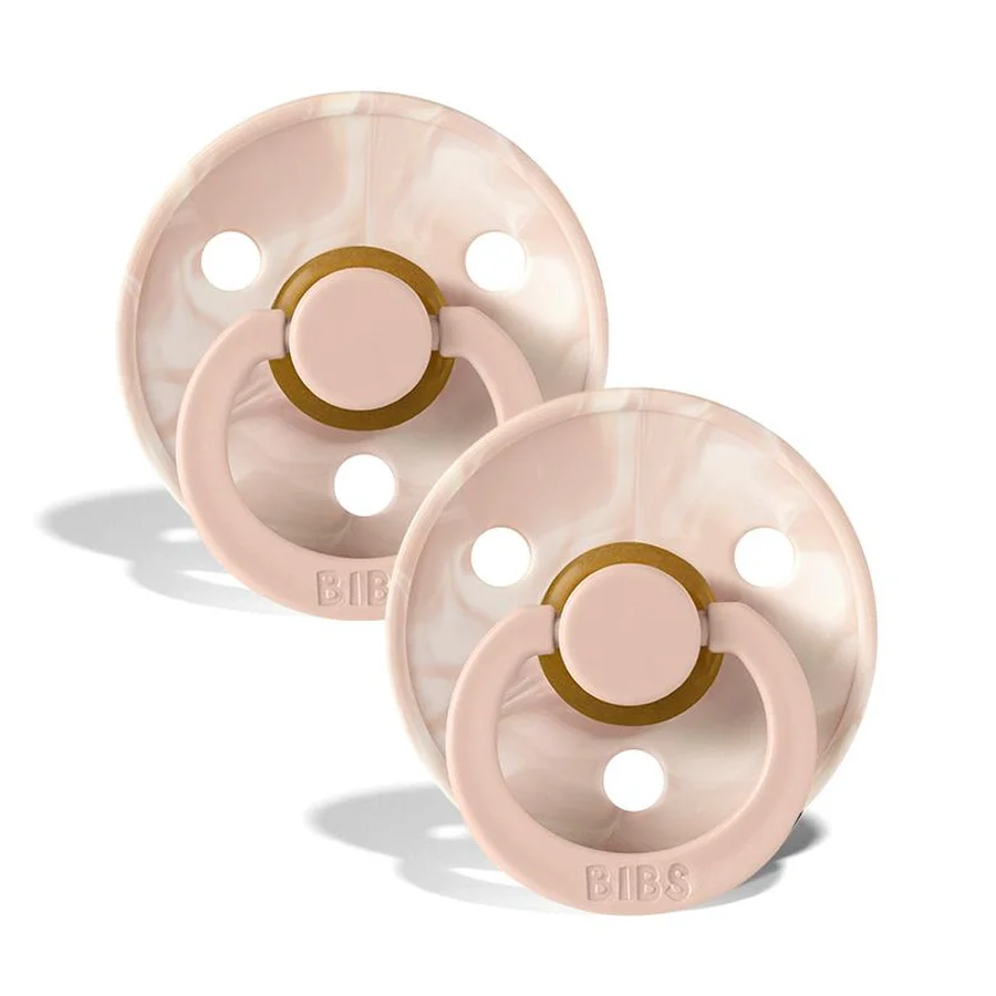 Bibs 2-pak rund sut, str 1 - Tie Dye Blush/Ivory