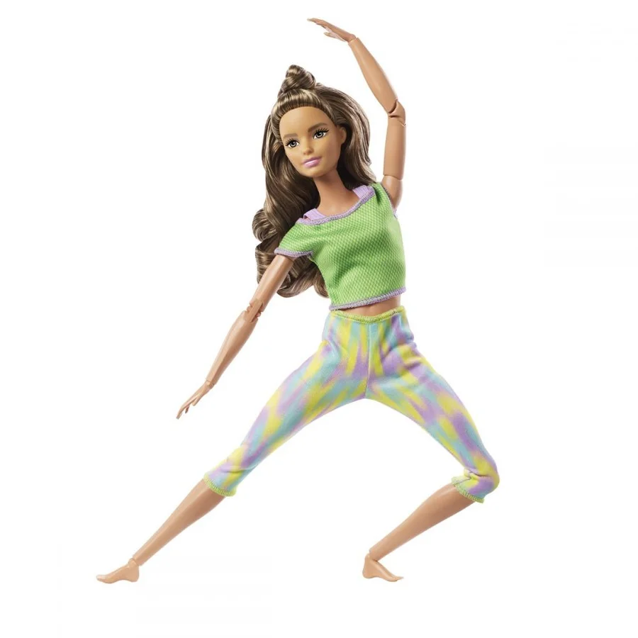 Barbie Made-to-move dukke, grønt sæt