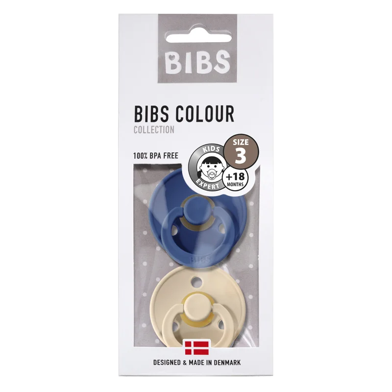 Bibs 2-pak rund sut, str 3 - Vanilla/Midnight