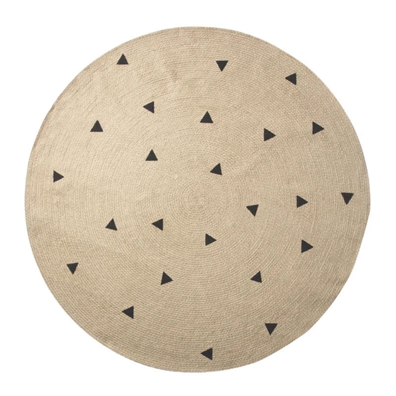 Ferm Living gulvtæppe, rundt black triangles - large