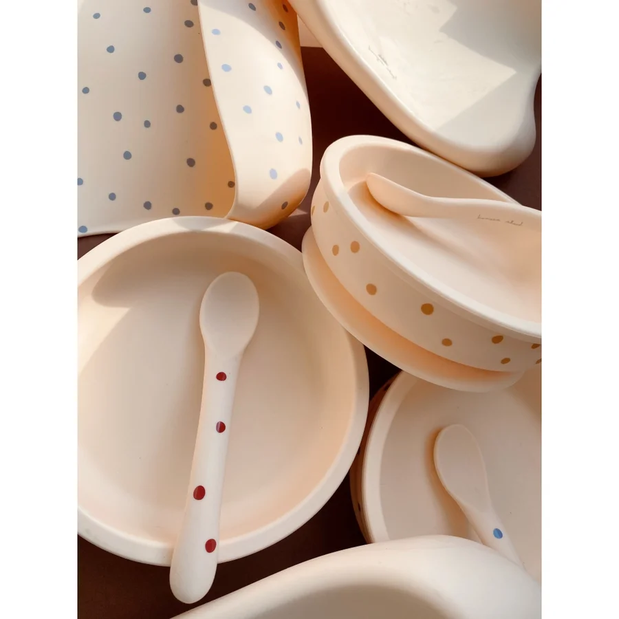 Konges Sløjd silicone spisesæt, Terracotta Dot
