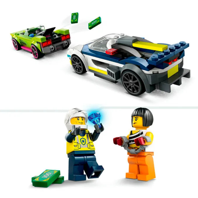 LEGO® City, Verfolgungsjagd mit Polizeiauto und Muscle Car