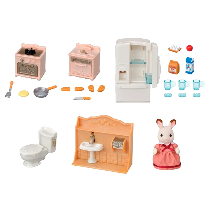 Sylvanian sampakke m.Hyggehytten og komplet indretningssæt