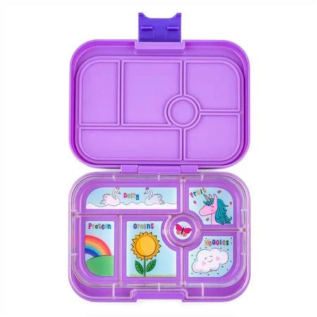 Yumbox Original madkasse m. 6 rum, Dreamy Purple - Unicorn tray