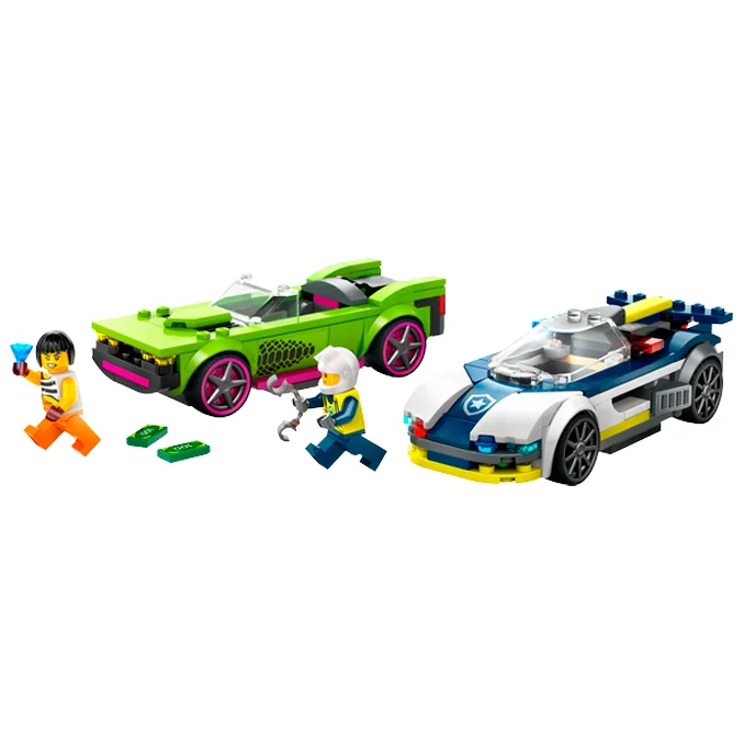 LEGO® City, Verfolgungsjagd mit Polizeiauto und Muscle Car