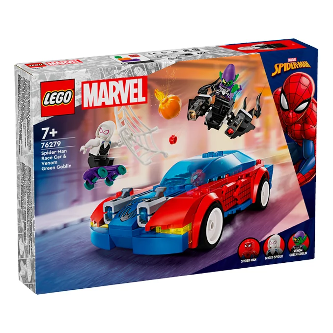 LEGO® Marvel, Spider-Mans Rennfahrzeug & Venom Green Goblin