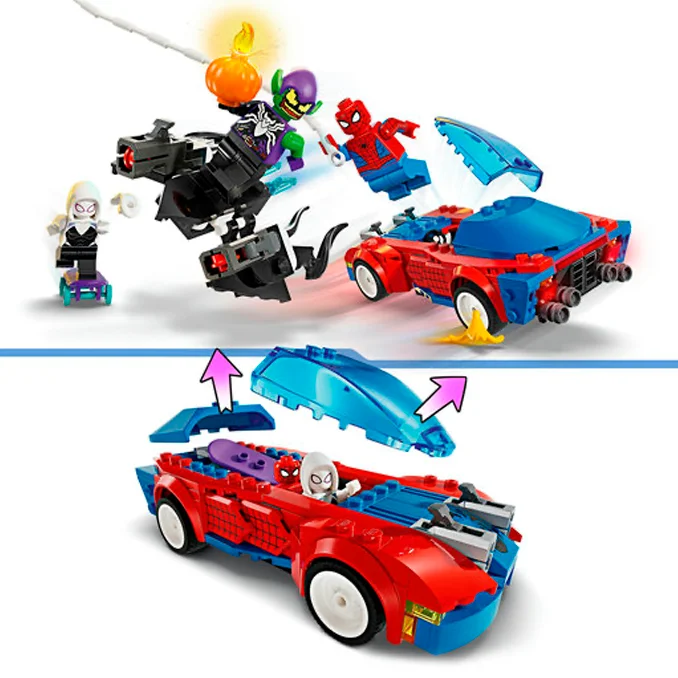 LEGO® Marvel, Spider-Mans Rennfahrzeug & Venom Green Goblin