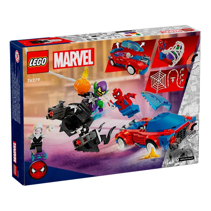 LEGO® Marvel, Spider-Mans Rennfahrzeug & Venom Green Goblin