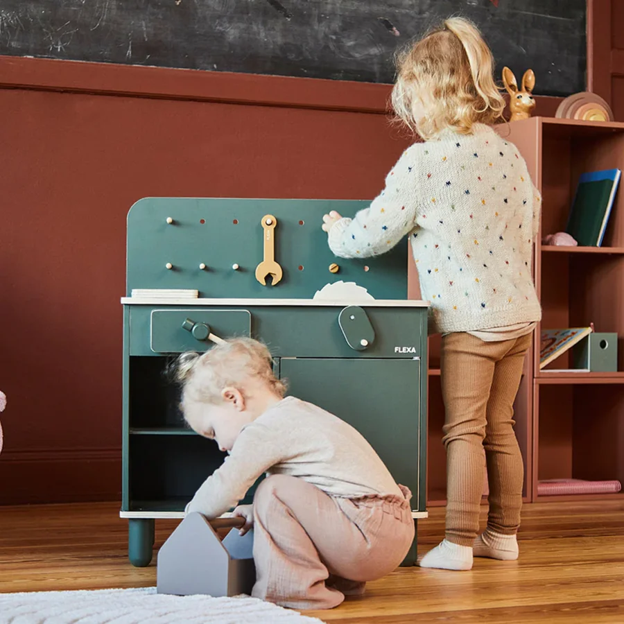 FLEXA Play Werkzeugbank, dunkelgrün