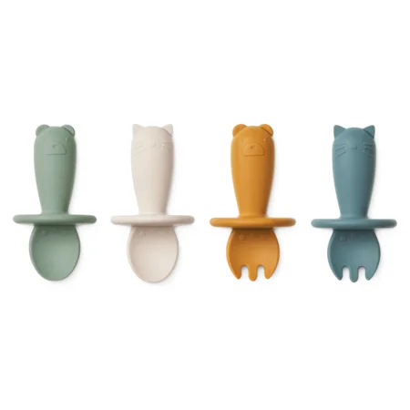 Liewood Avril 4er-Pack Babylöffel, faune green multi mix