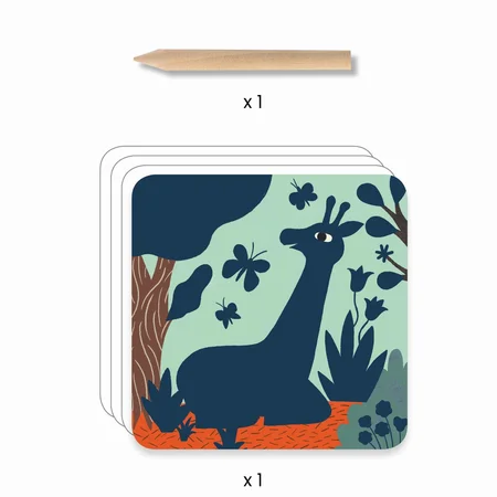 Djeco kreativ leg, Scratch kort for de små, Store dyr