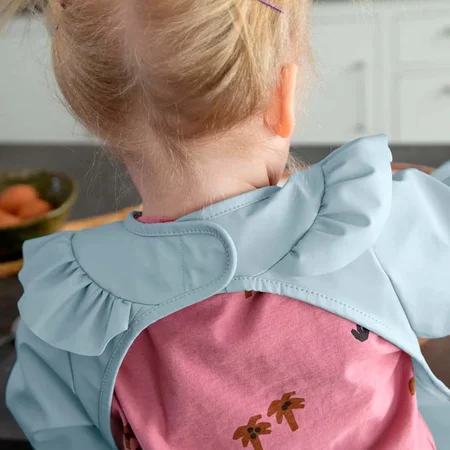 Sebra Lätzchen mit Ärmeln, powder blue