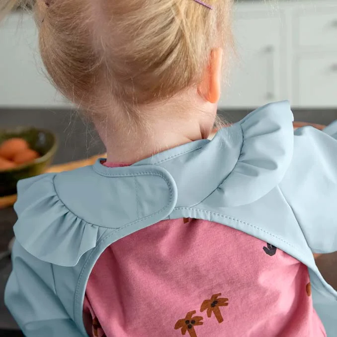 Sebra Lätzchen mit Ärmeln, powder blue