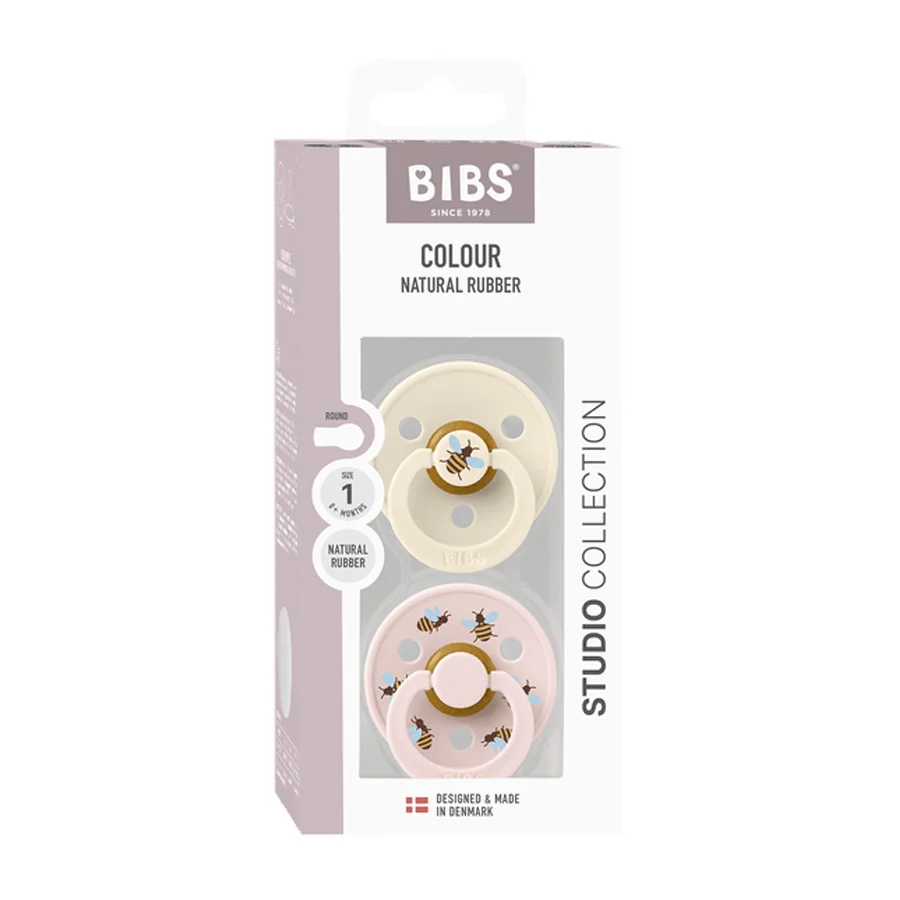 BIBS 2er-Pack Studio Colour Schnuller Gr 1 - Bumblebee Ivory Mix