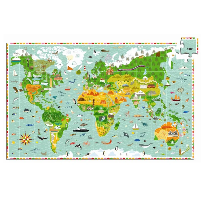 Djeco Puzzle und Heft, Monumente der Welt - 200 Teile