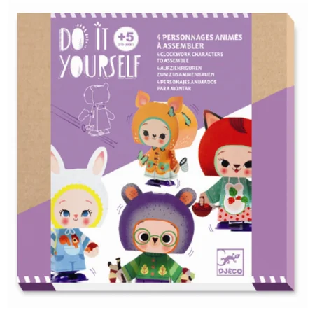 Djeco DIY-Box, Aufziehfiguren, Waldtiere aus Papier