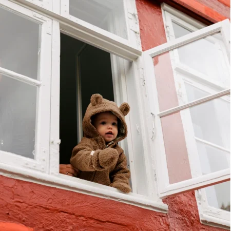 Konges Sløjd Grizz Teddy-Babyfäustlinge, shitake