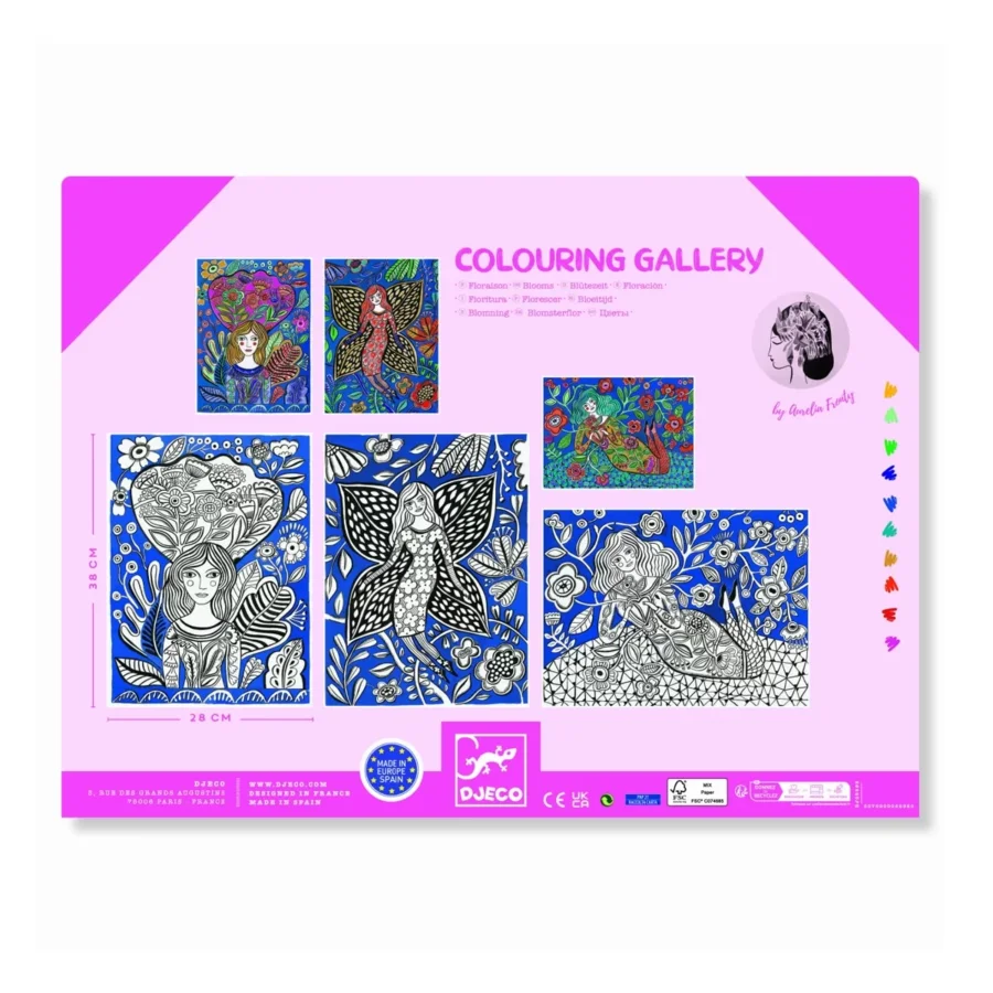 Djeco Poster zum Anmalen, Galerie Blumen