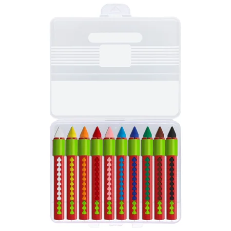 Faber-Castell Wachsmalkreide mit Hülse, 10 Stück