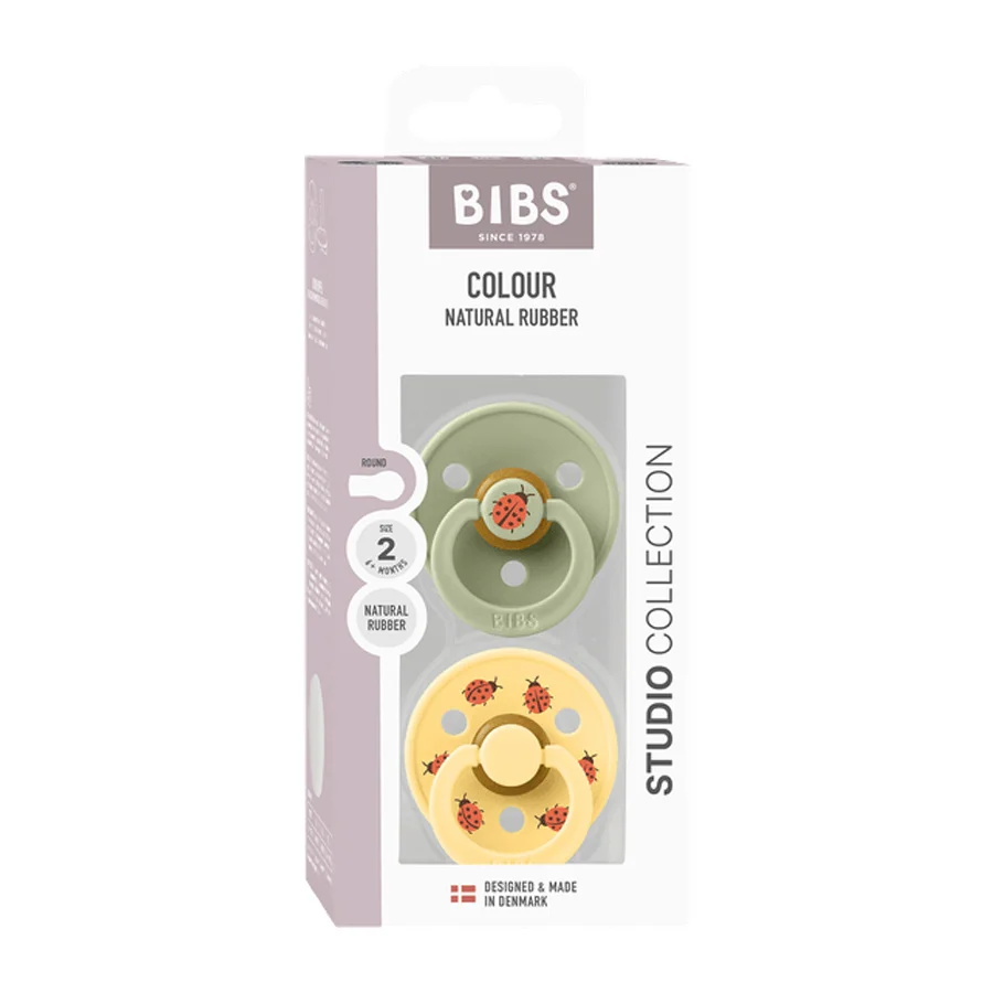 BIBS 2er-Pak Studio Colour Schnuller Gr. 2 - Ladybug Sage Mix