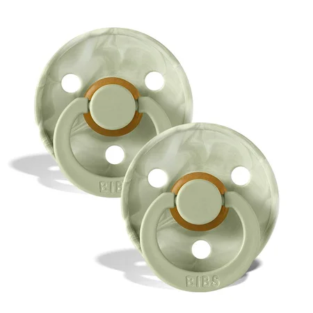 Bibs 2-pak rund sut, str 2 - Tie Dye Sage/Ivory
